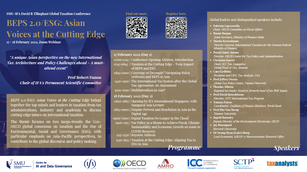 SMU-IFA Global Taxation Conference Feb 17-18, 2022