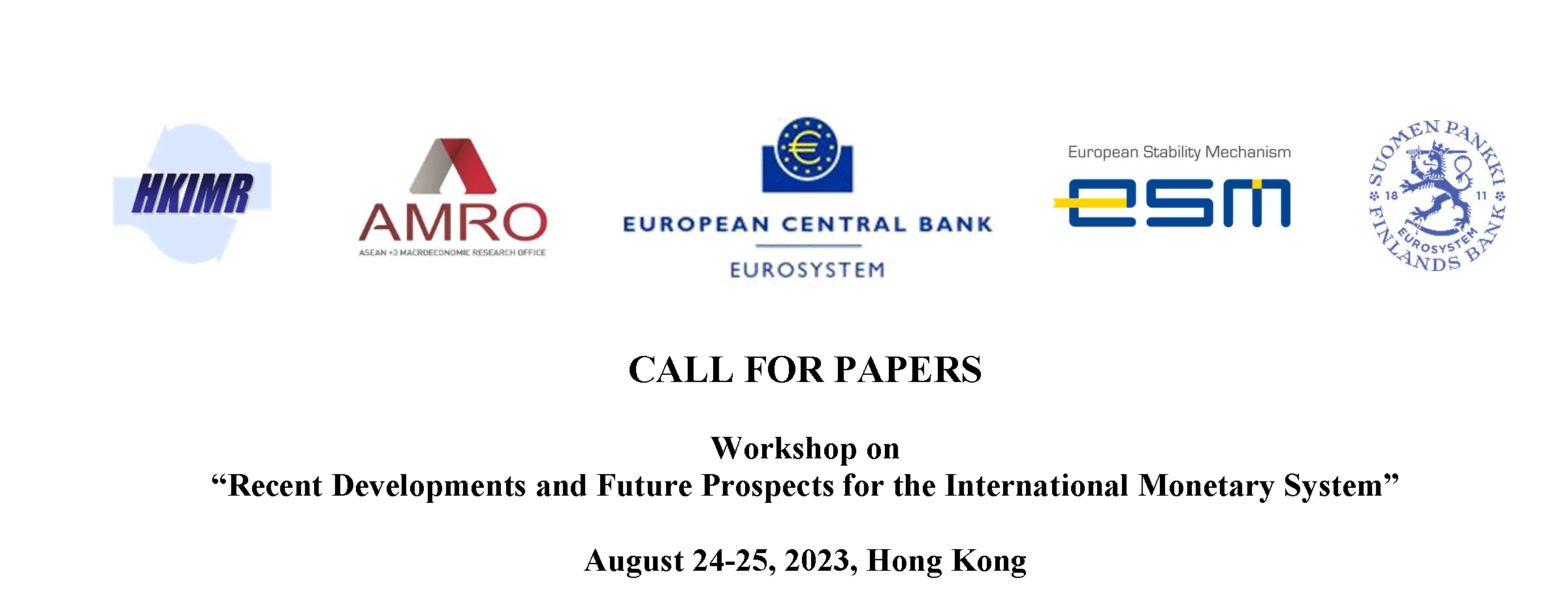 HKIMR Joint Workshop 24-25 August 2023_Call for Papers HKIMR Joint Workshop 24-25 August 2023_Call for Papers